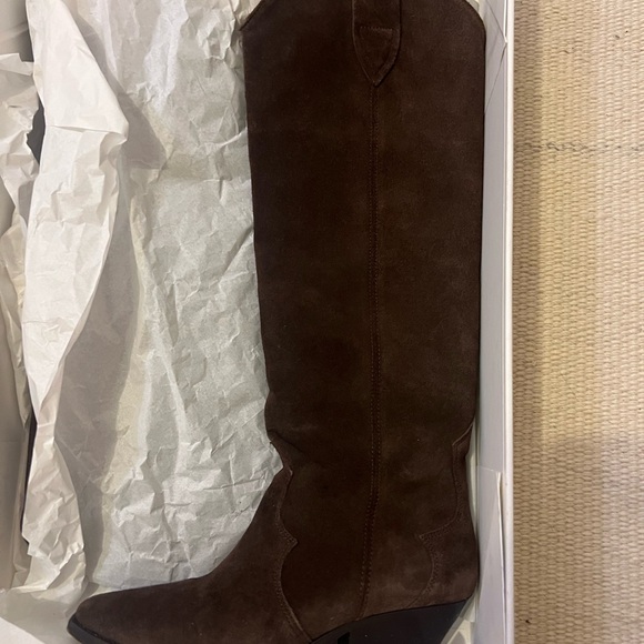 Isabel Marant Shoes - Isabel Marant Denvee Dark Brown Suede Knee High Boots